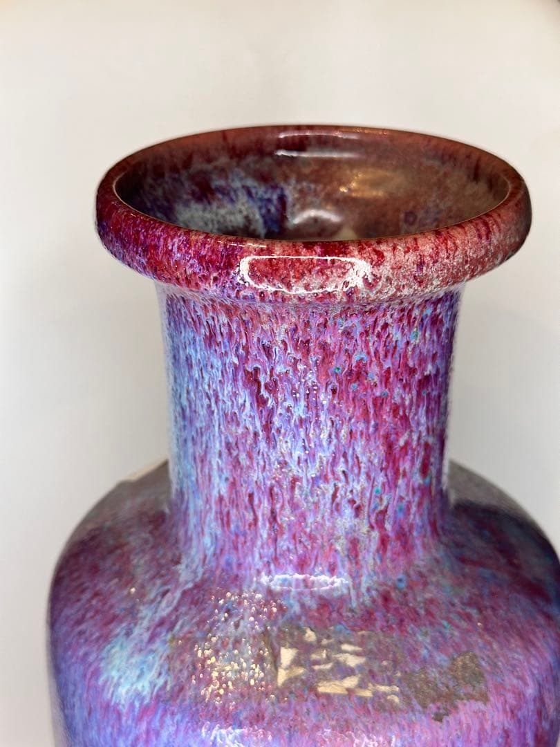 紫系 窯変釉 花瓶 花入 陶器 一輪挿し 花入 インテリア