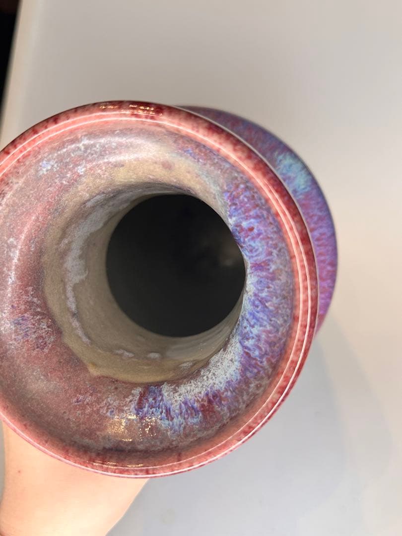 紫系 窯変釉 花瓶 花入 陶器 一輪挿し 花入 インテリア