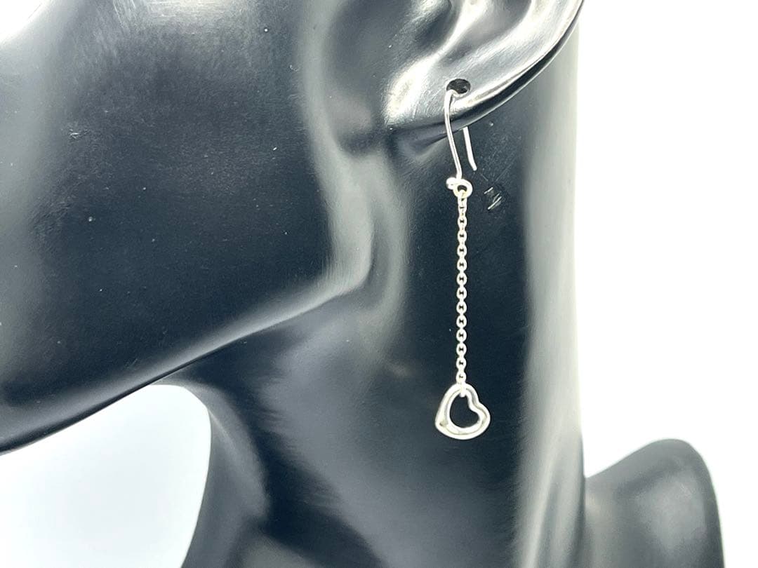 h600 ティファニー　オープンハート　ドロップ　フック　ピアス　シルバー925