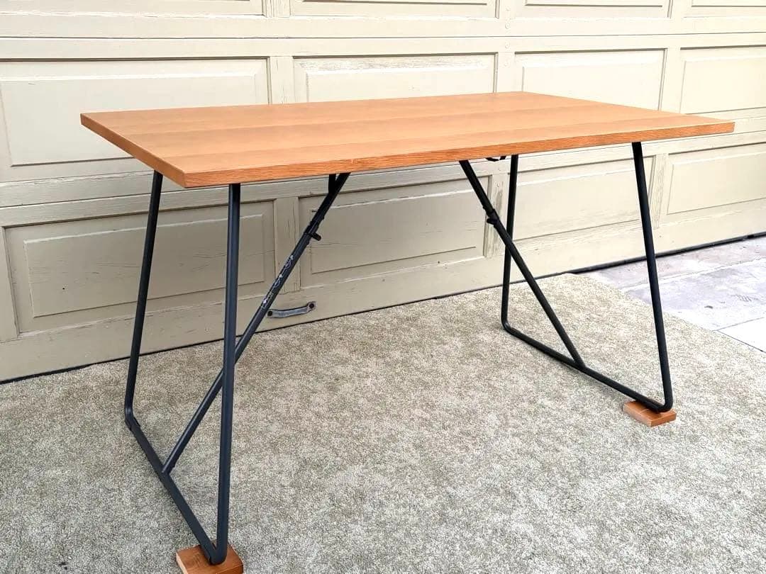 無印良品 木製折りたたみテーブル 幅120 オーク材突板 取説あり 廃番