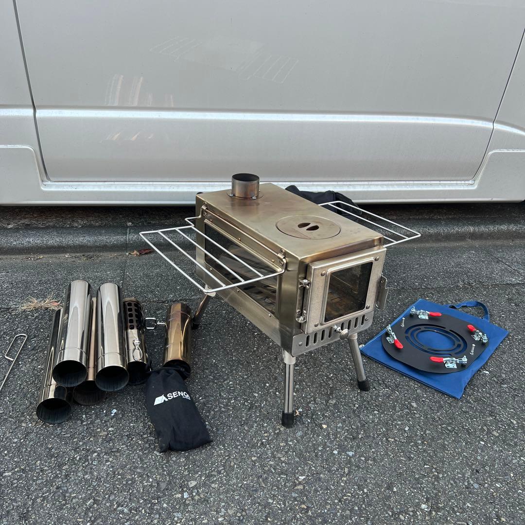 SENQI 薪ストーブ 冬キャンプ アウトドア 煙突カード付