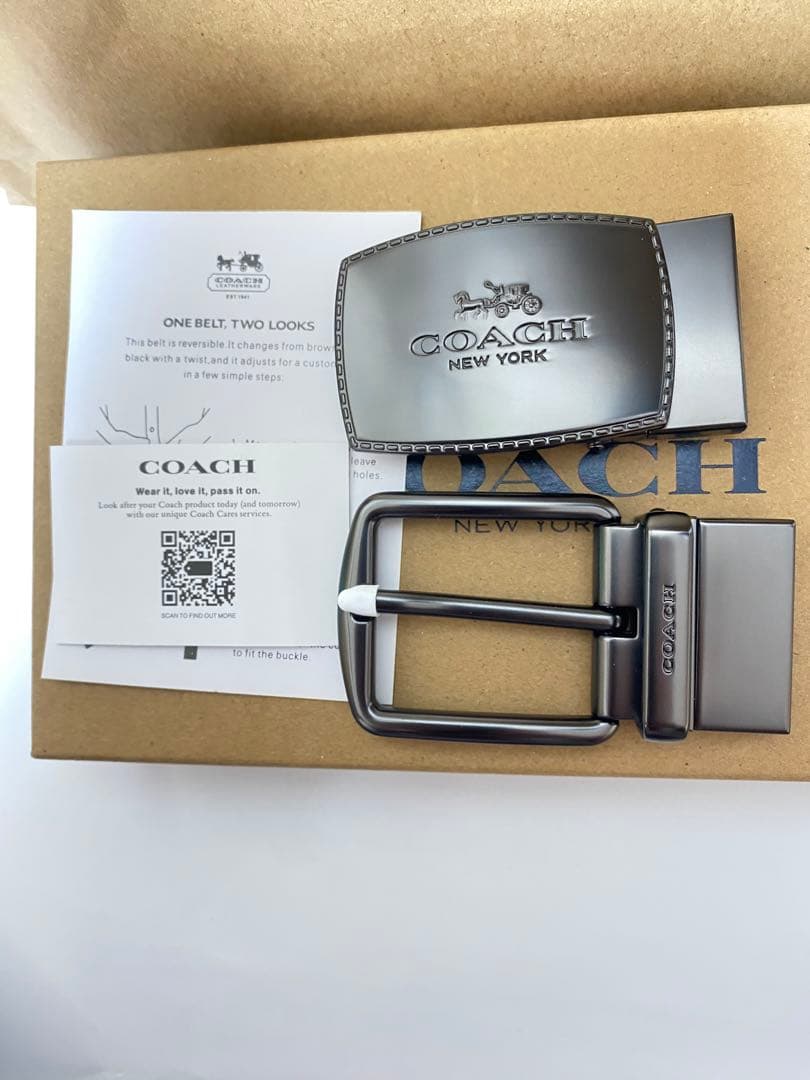COACH コーチ　メンズベルト回転バックル2個