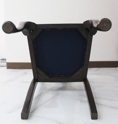 イギリス アンティーク クイーン アン様式 猫脚 本革 オーク材 チェア 椅子