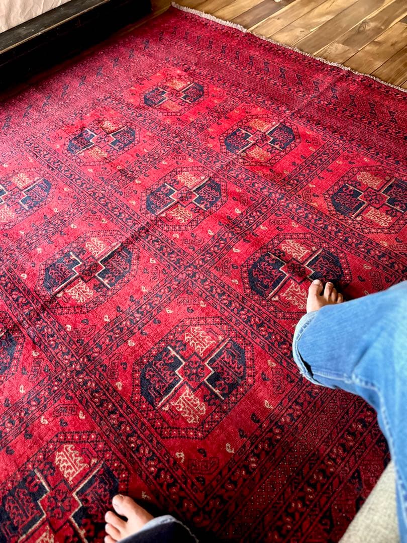 トライバルラグ　ヴィンテージラグ　トルクメン　エルサリ　プリミティブアート　美品