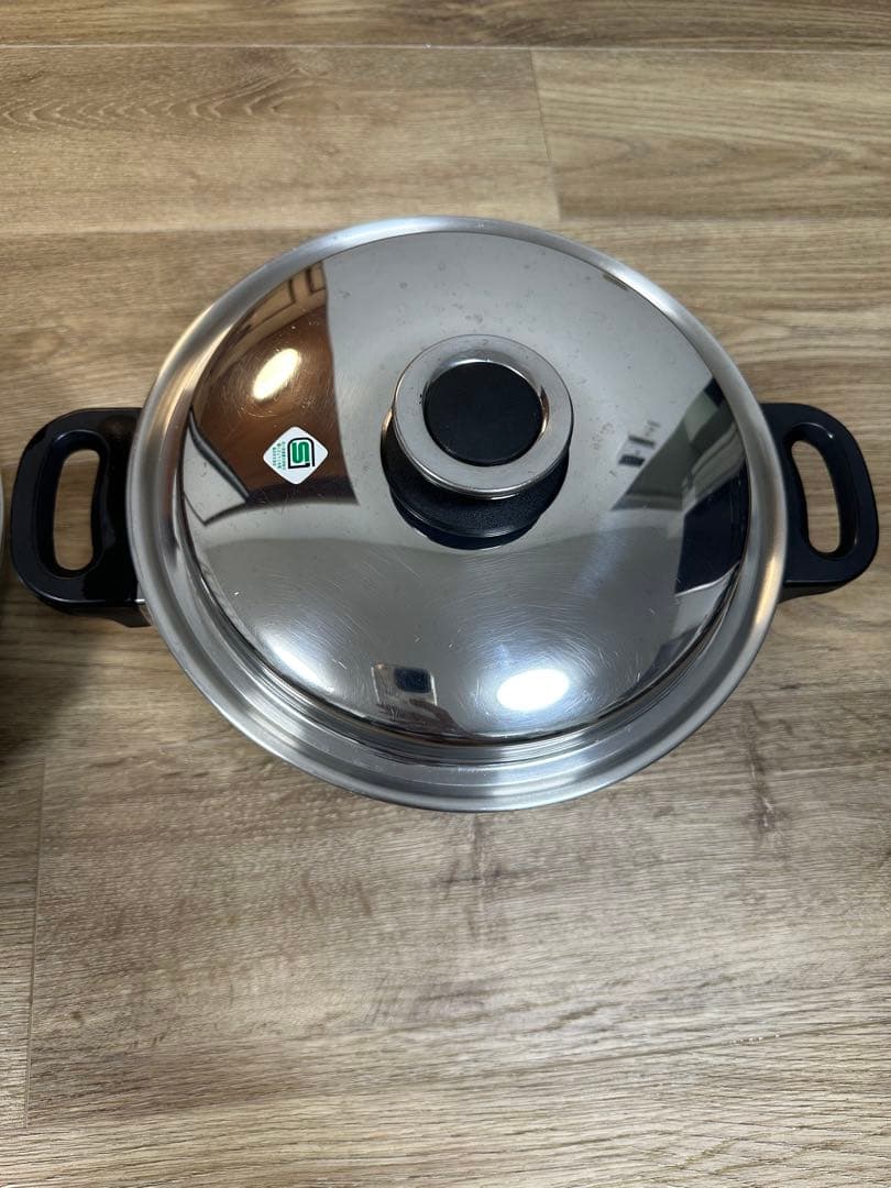 ステンレス両手鍋＋片手鍋 2個セット