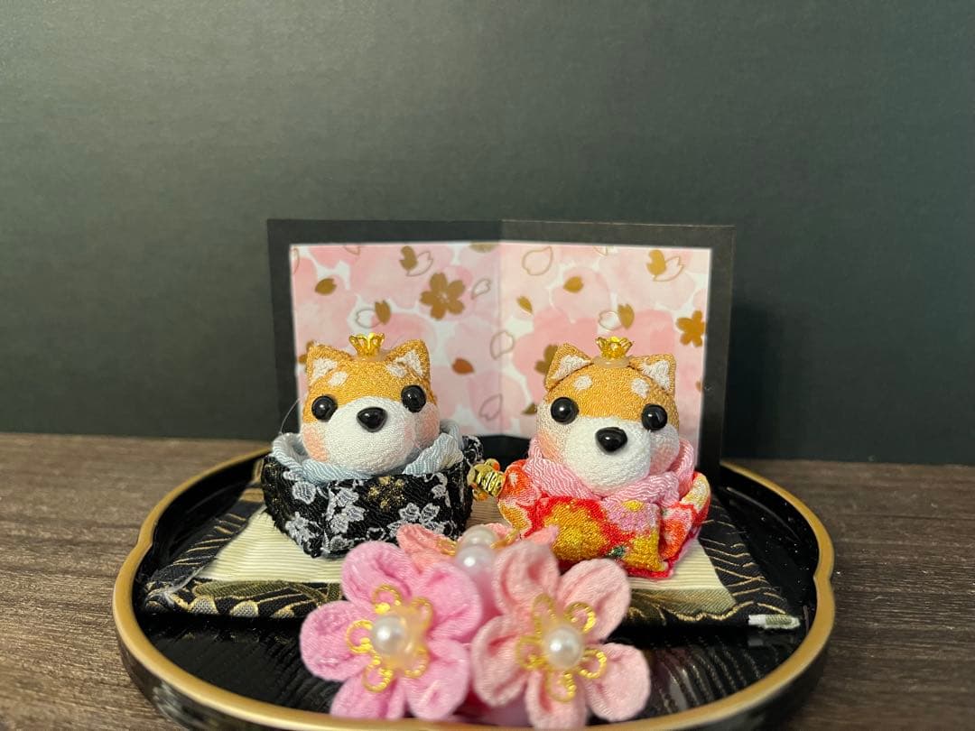 つまみ細工　柴犬雛人形　&五月人形　2wayタイプ