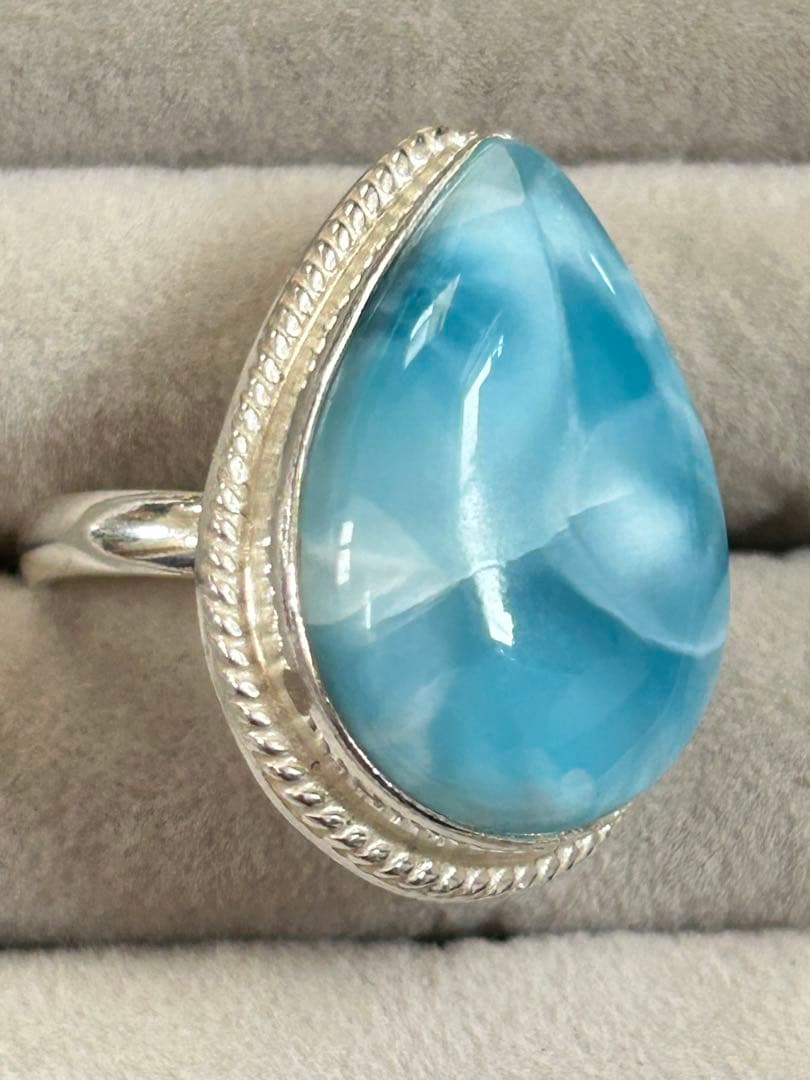 ドミニカ共和国産 ラリマー　 シルバーリング