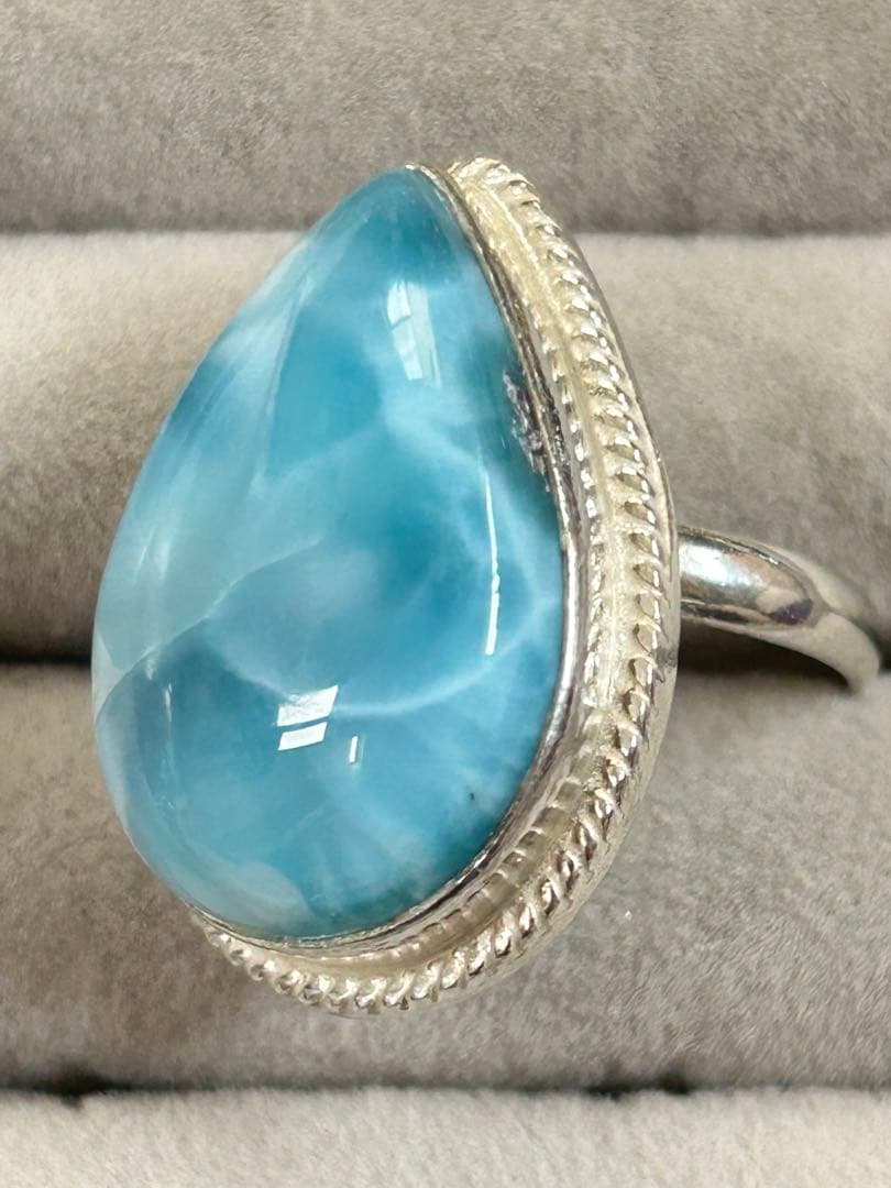 ドミニカ共和国産 ラリマー　 シルバーリング