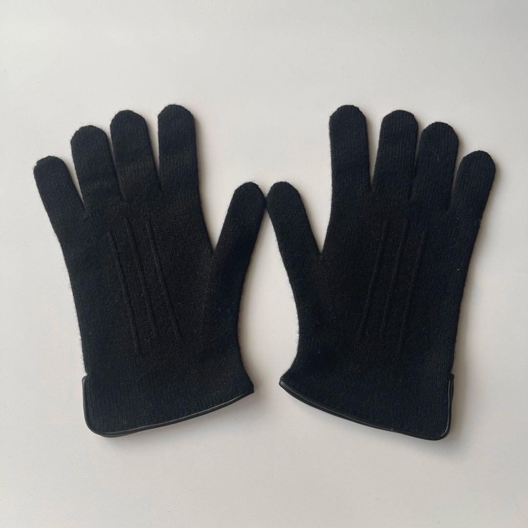 HERMES エルメス カシミヤ ニット手袋 グローブ L