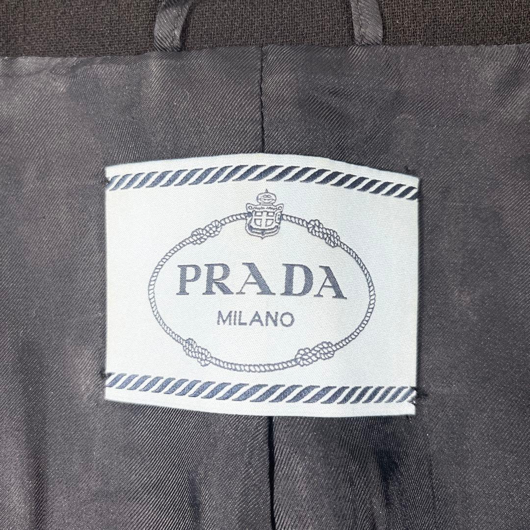 ✨美品 PRADA バージンウール ライダース シルク混 ブラック 38
