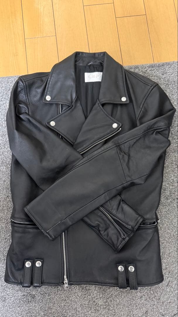 【美品】ダブルライダースジャケット LHP ラムレザー ブラック Mサイズ 本革