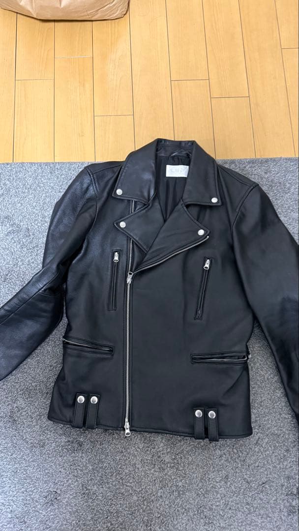 【美品】ダブルライダースジャケット LHP ラムレザー ブラック Mサイズ 本革