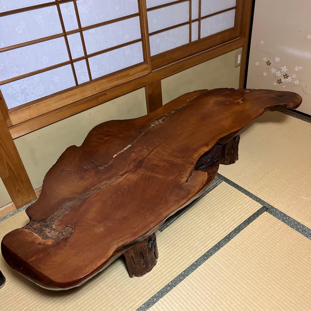 桜の木の座卓 大きめ 茶色