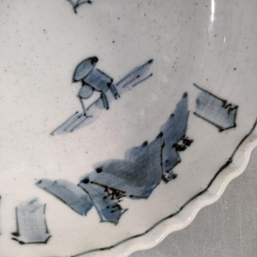 A1258-1/九谷焼/吉煌 造/赤巻山舟文刺身鉢揃 大5客・小5客/懐石道具/