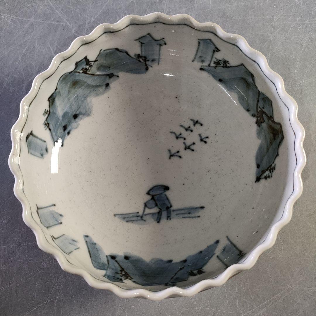 A1258-1/九谷焼/吉煌 造/赤巻山舟文刺身鉢揃 大5客・小5客/懐石道具/