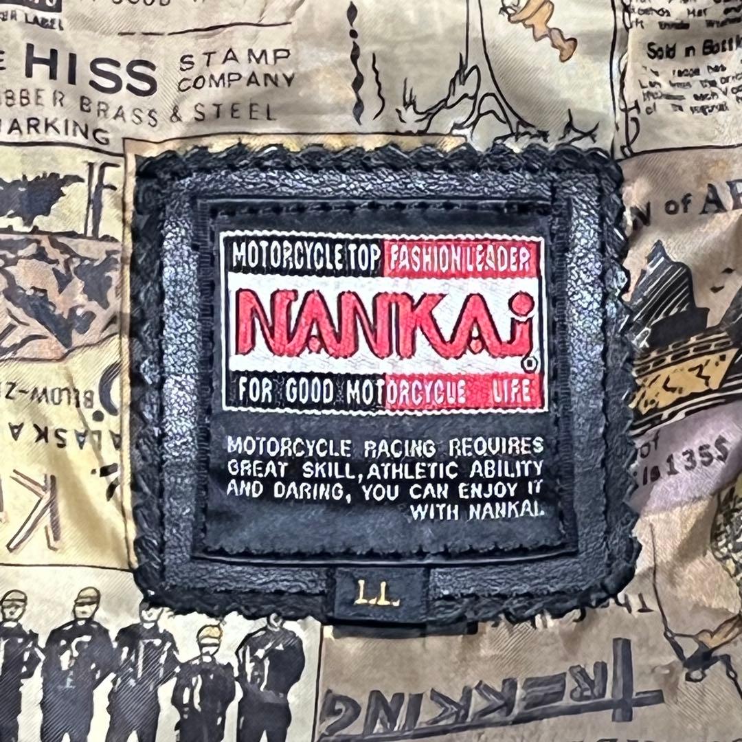 【希少サイズLL】 ライダースジャケット シングルライダース　牛革　NANKAI