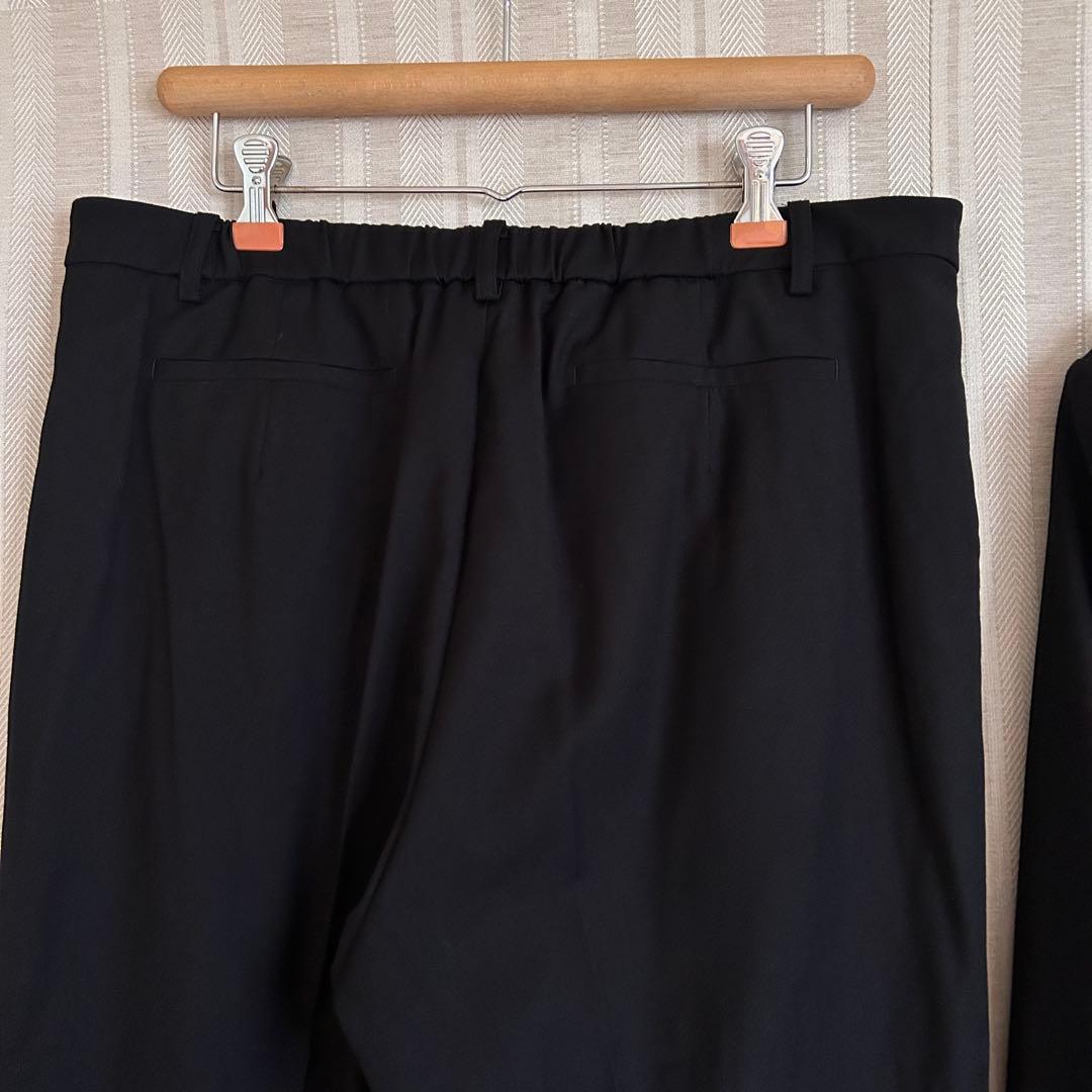 大きいサイズ19号TOPVALU 洗える！黒ストレッチテーパードパンツスーツ