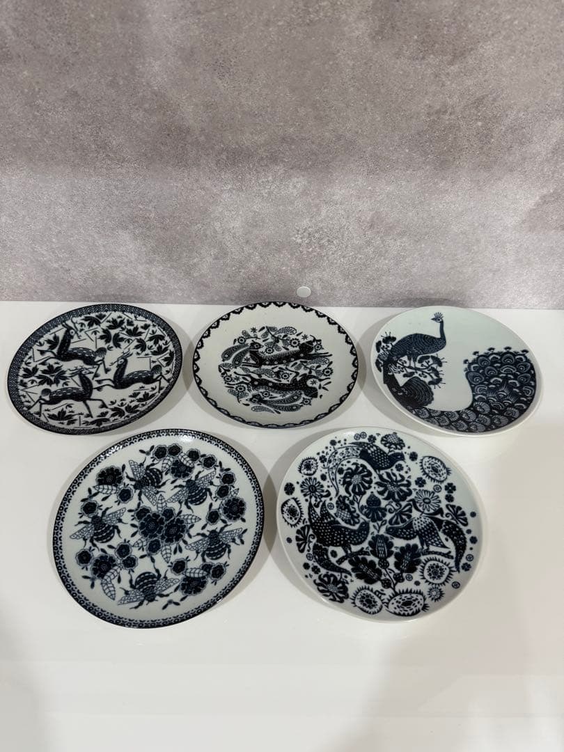 scopeスコープ東屋/印判鳥獣五画六寸皿5枚組