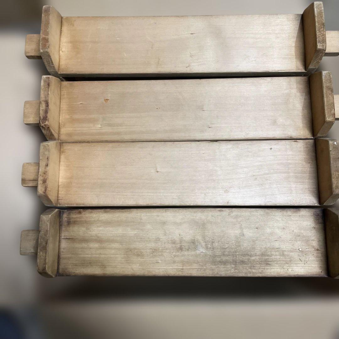 木製 和菓子蒸し器 4セット & 網ふきん8枚+ 竹スダレ4枚付き