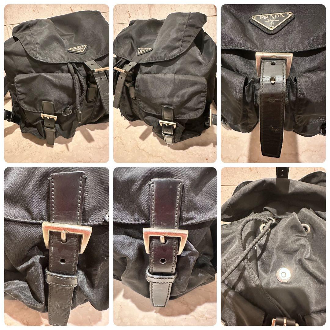 美品　PRADA プラダ　ポコノ ナイロン カーフ レザー 本革リュックサック