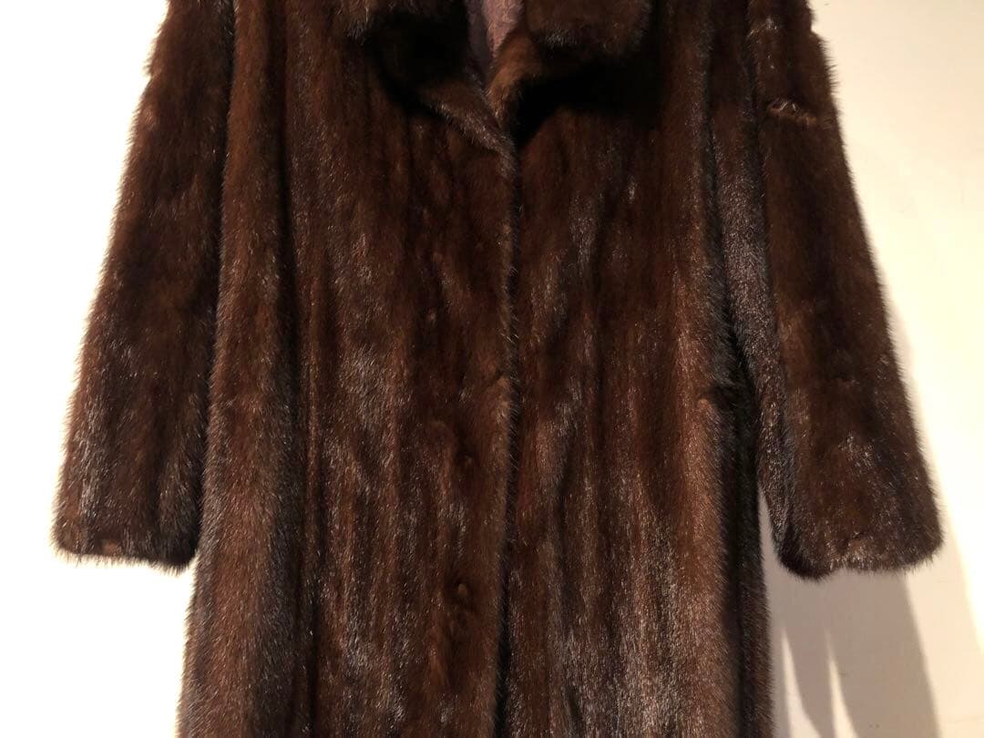 EMBA エンバ ミンク 毛皮 ダークブラウン コート ロングコート