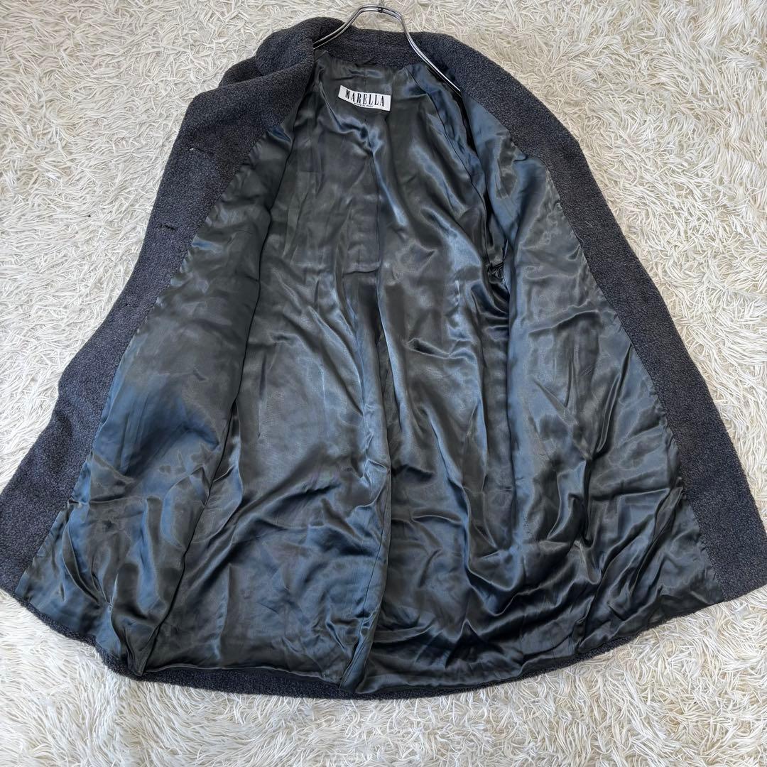 MARELLA✨チェスターコート　モヘヤウール　ボア　テディベアM ダークグレー