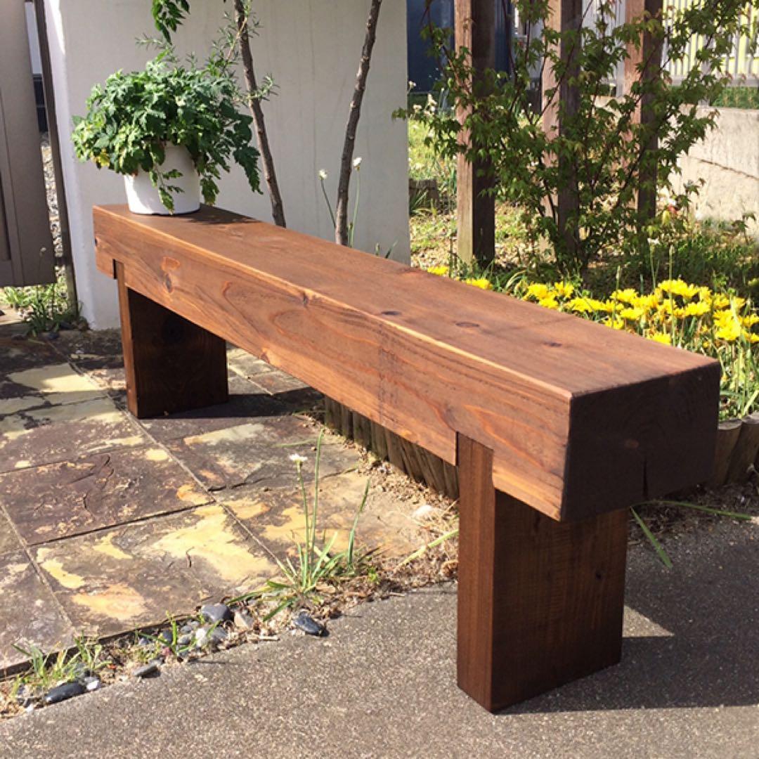 幅170cmフラワーガーデンどっしりベンチ☆防腐処理