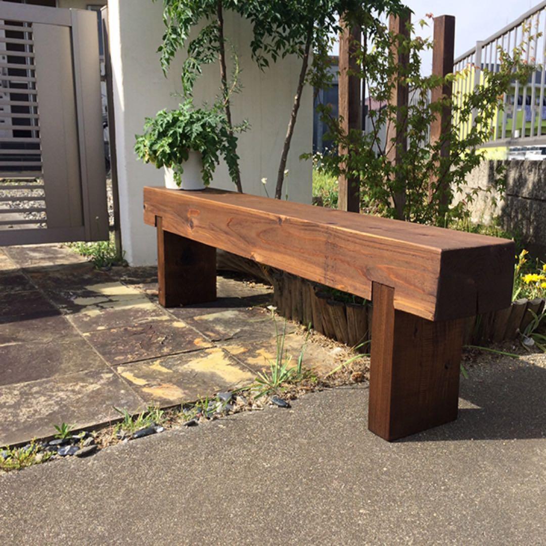 幅170cmフラワーガーデンどっしりベンチ☆防腐処理