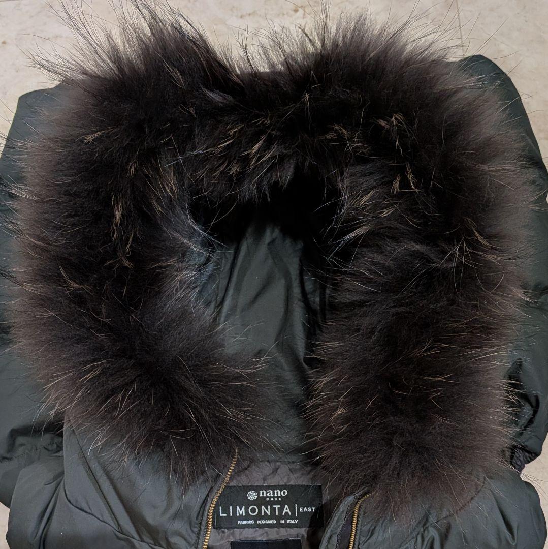 極美品 ナノユニバース リモンタ ダウンベスト M カーキ 2way ファー