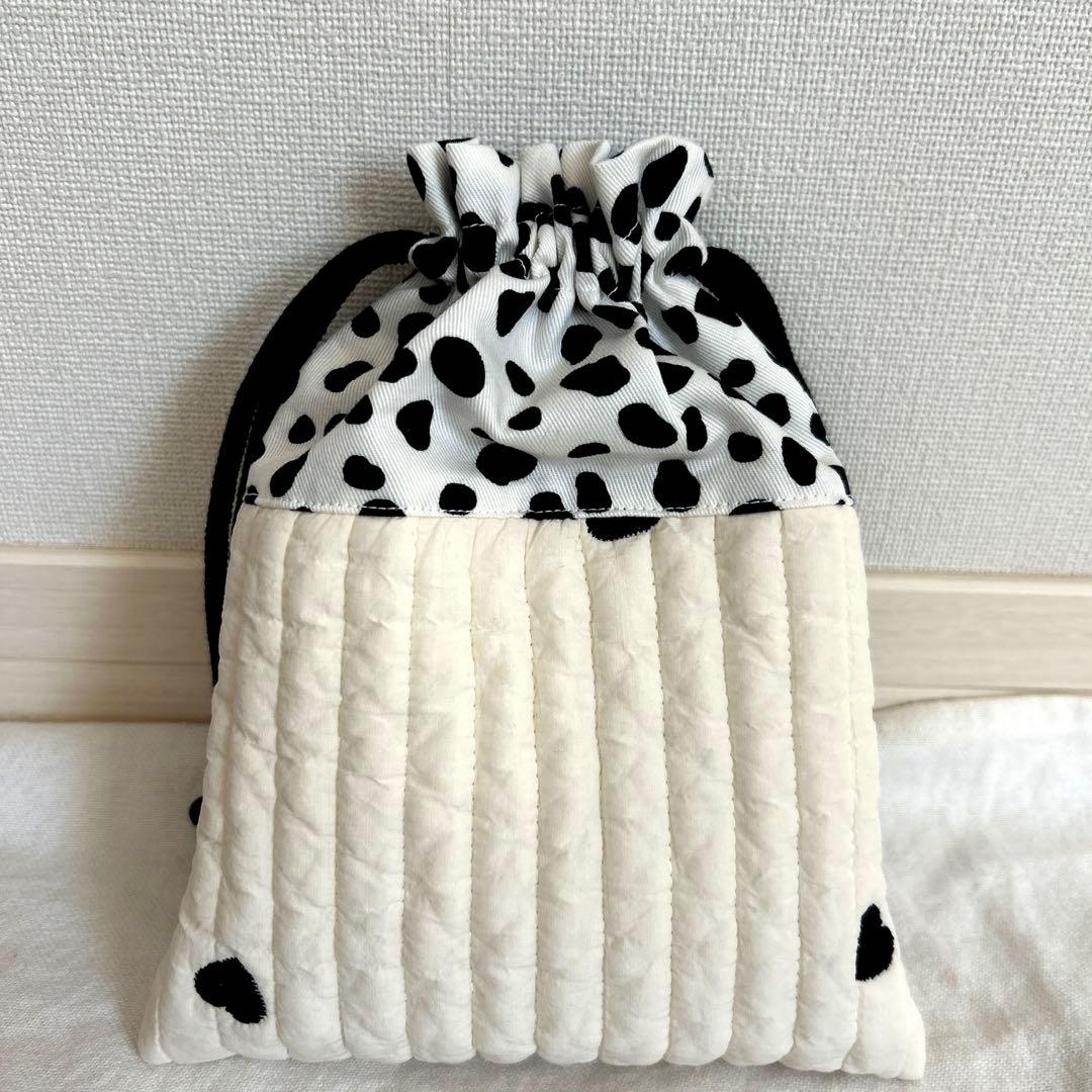 hrk　入園入学4点セット　【黒ハートヌビ×黒ダルメシアン】