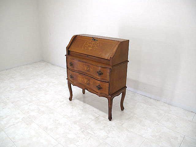 イタリア製　象嵌細工ライティングデスク 　書斎机 ライティングビューロー