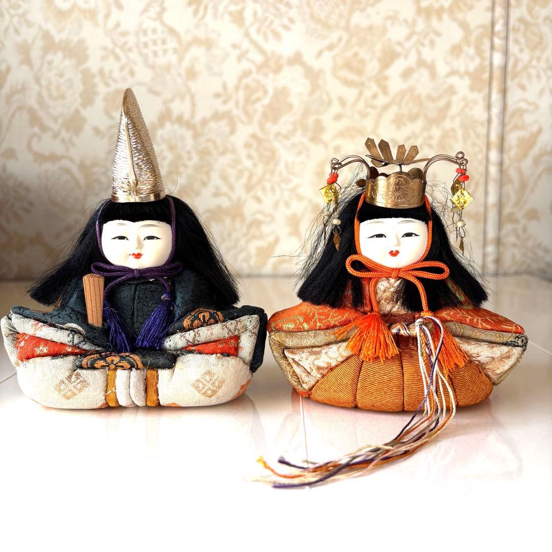 【木目込み雛人形 15人揃い／昭和42年頃購入／箱付き／小道具あり／真多呂風】