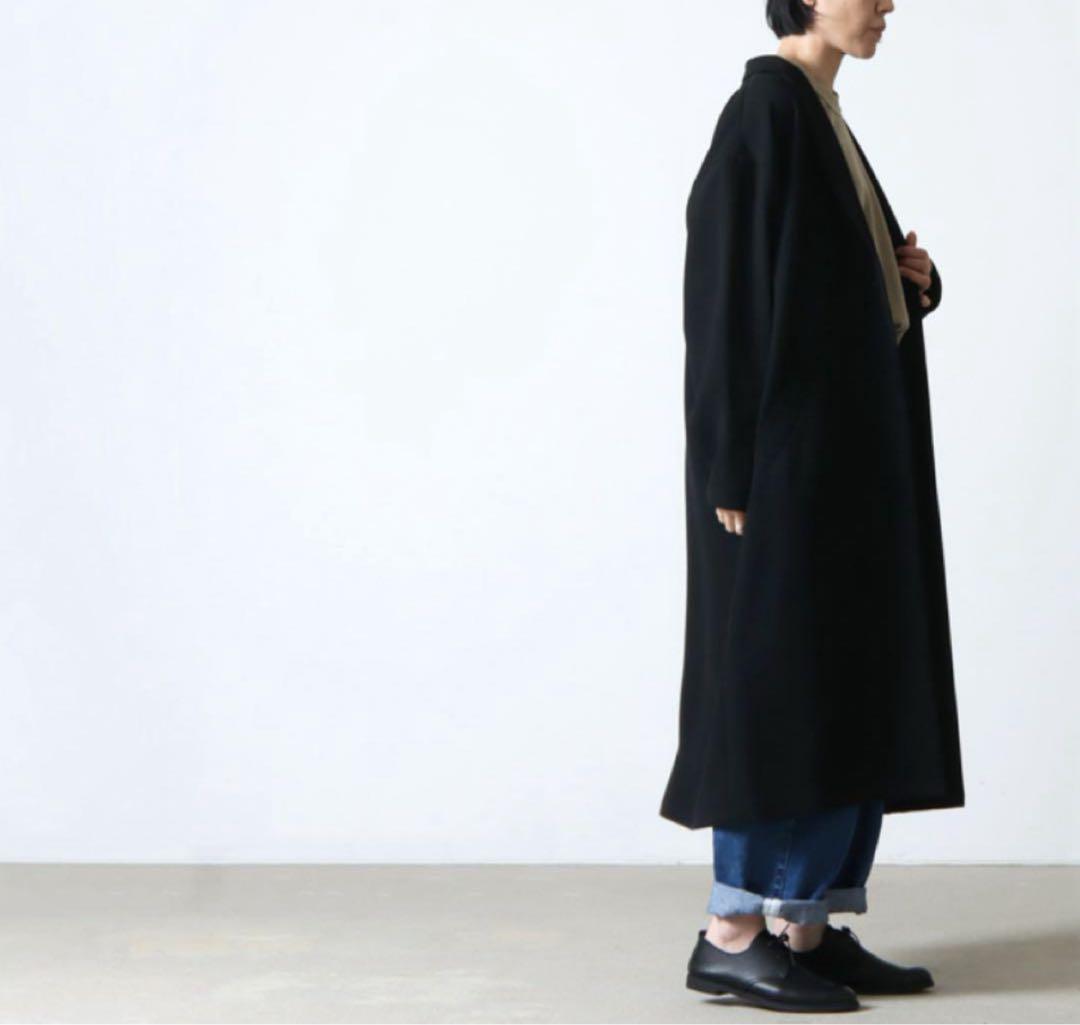 mizuiro ind(ミズイロインド)ワイドテーラードコート黒ブラック