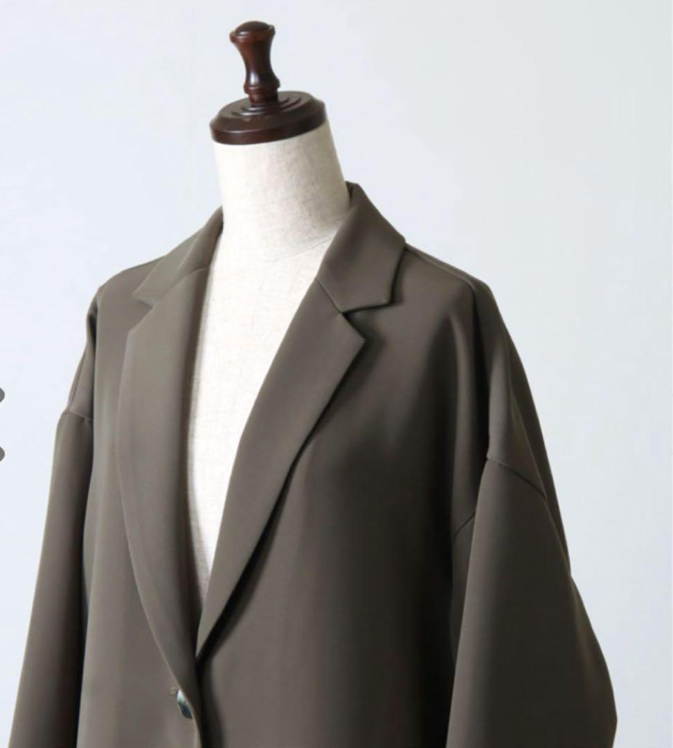 mizuiro ind(ミズイロインド)ワイドテーラードコート黒ブラック