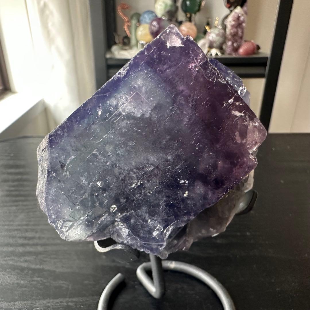 天然石水晶共生フローライトの原石　置物　鉱物NO.051715