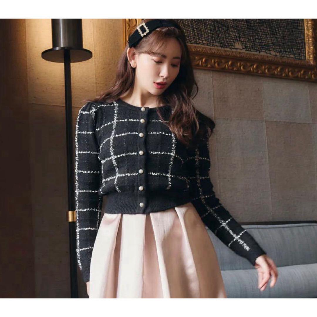 【Her lip to】ほぼ未着用・Bouncy Check Knit