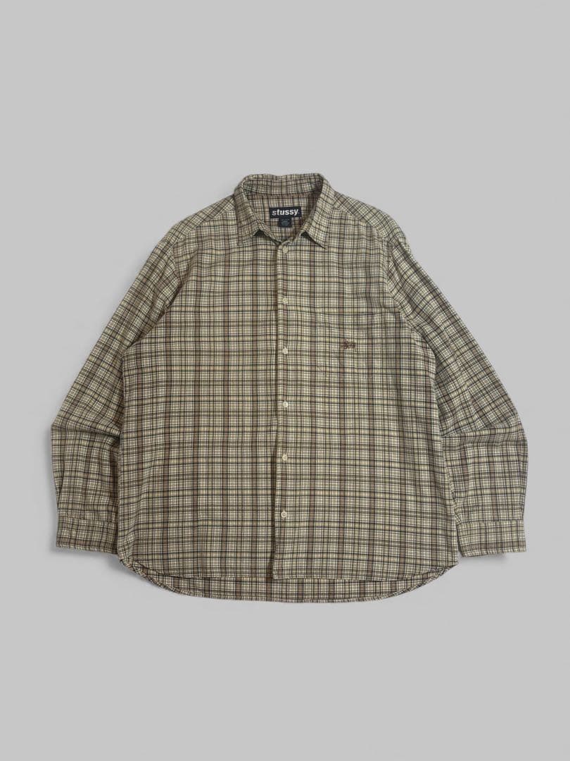トップス old stussy check shirt