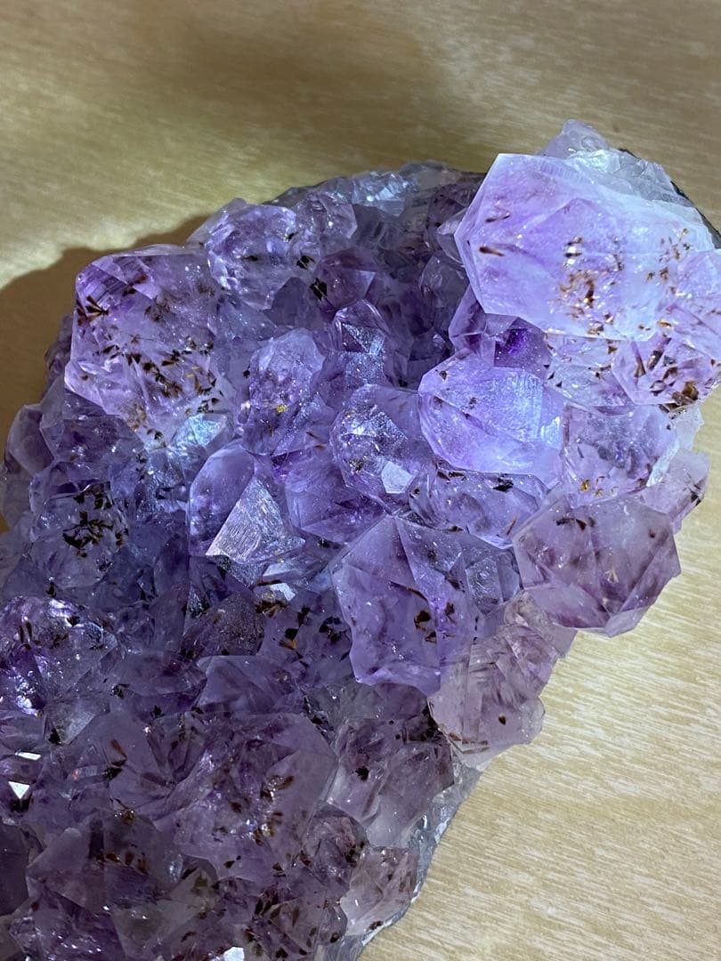 ① カコクセナイト アメジスト 天然石 クラスター 原石 パワーストーン
