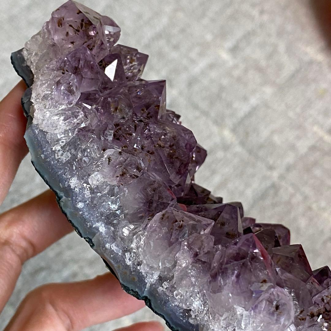 ① カコクセナイト アメジスト 天然石 クラスター 原石 パワーストーン