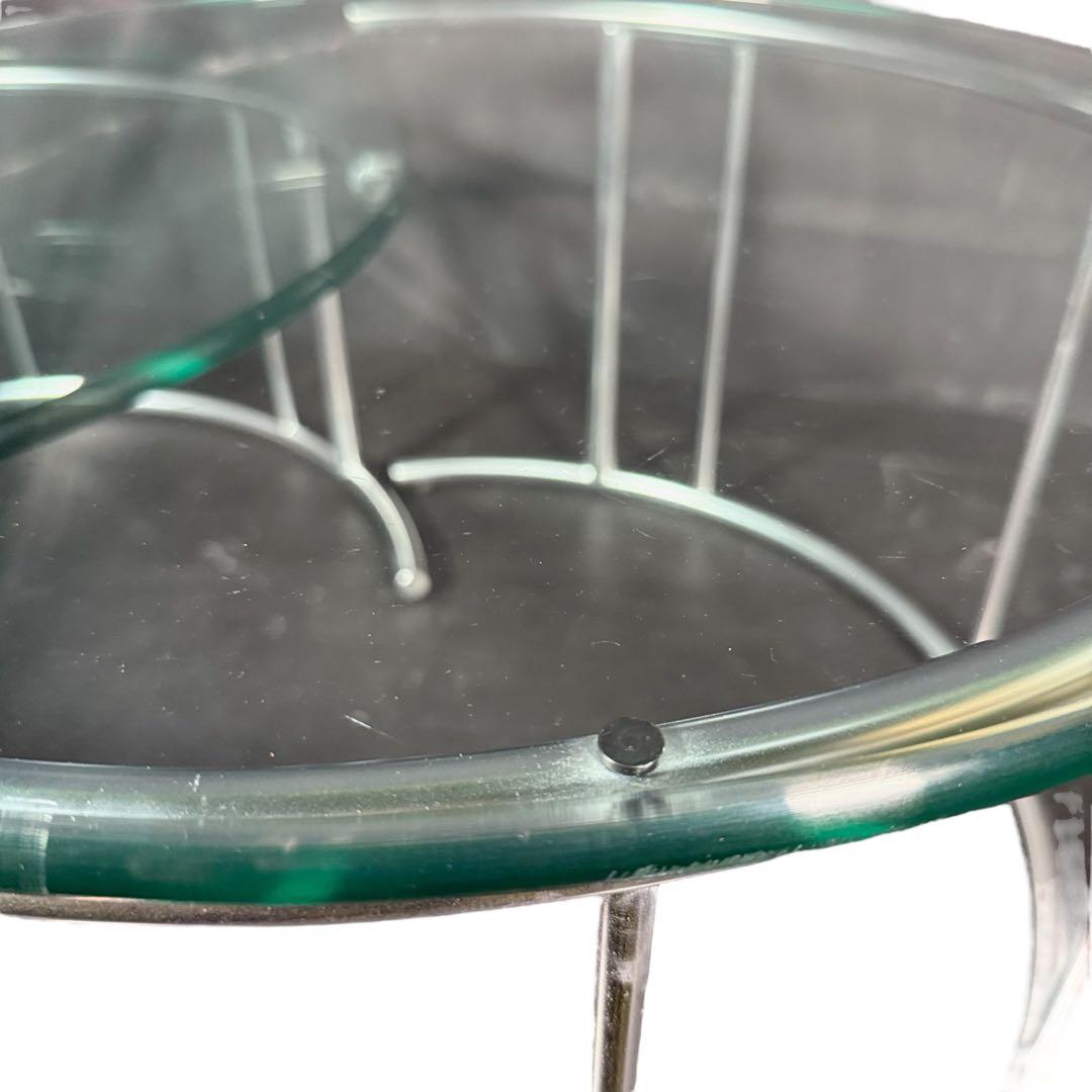 HR644 HUKLA 円形ガラスセンターテーブル　2個セット