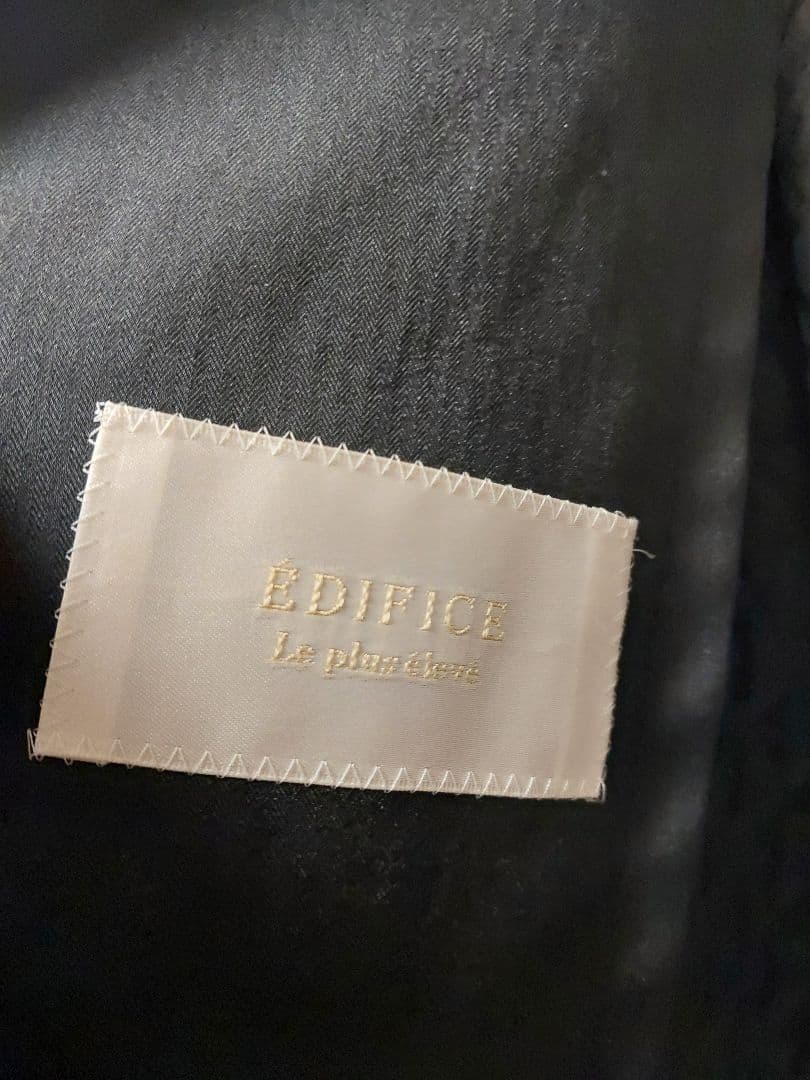 美品　EDIFICE　エディフィス　ブラック トレンチコートロング黒