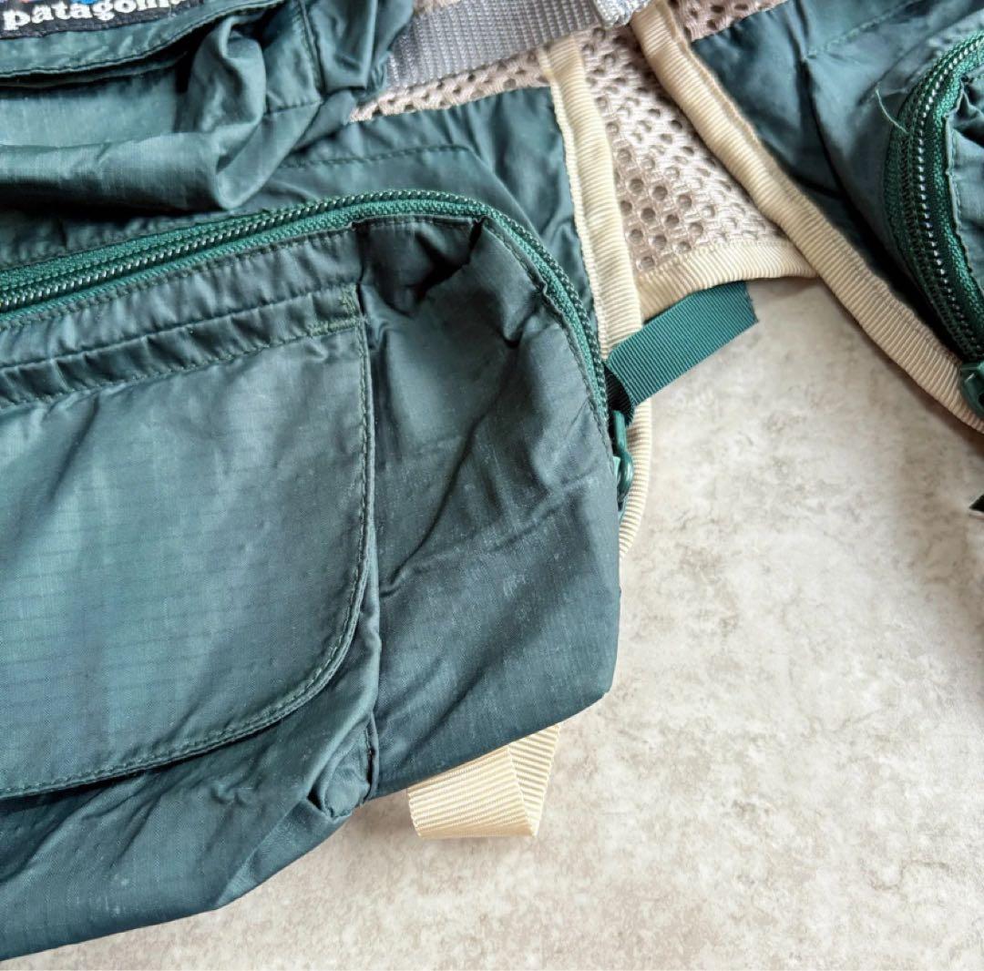 90s Patagonia ショーティー フィッシングベスト グリーン ベージュ