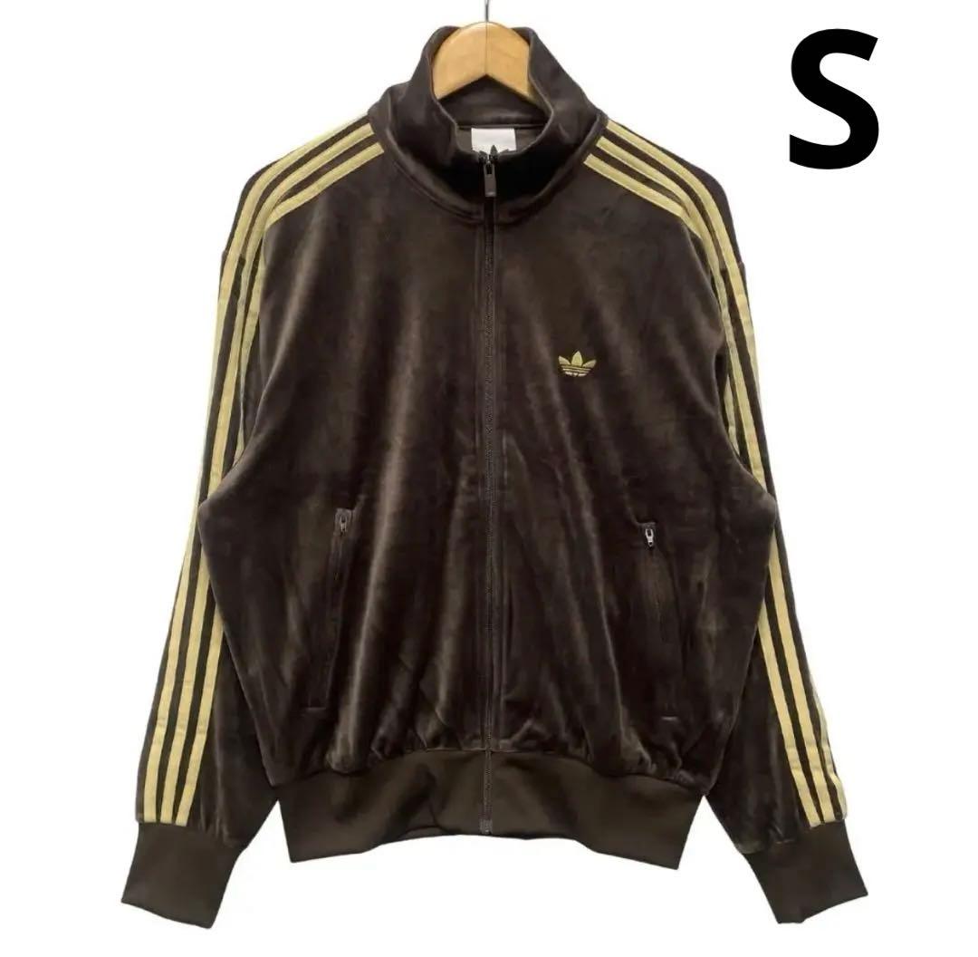 adidas Originalsブラウン ジップアップジャケット　ベロア　S