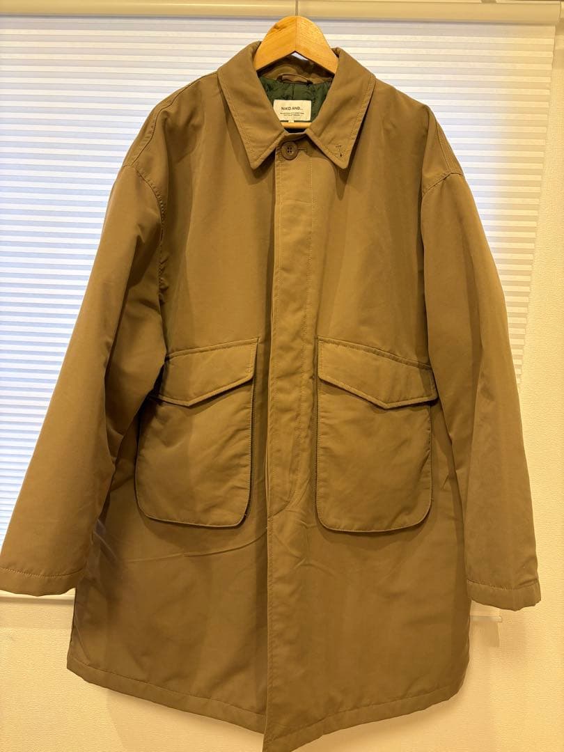 【完売品★新品未使用】ニコアンド 中綿パッチステンカラーコート ベージュ L