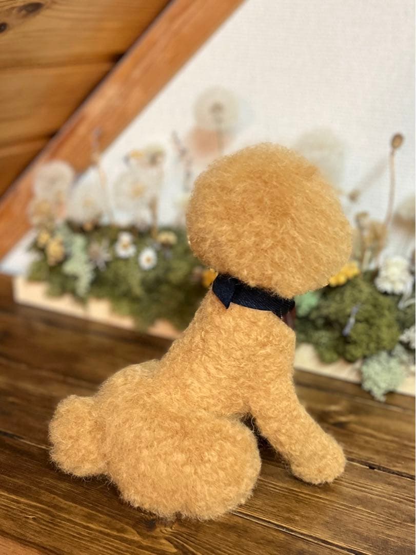 羊毛フェルト　トイプードル　レッド