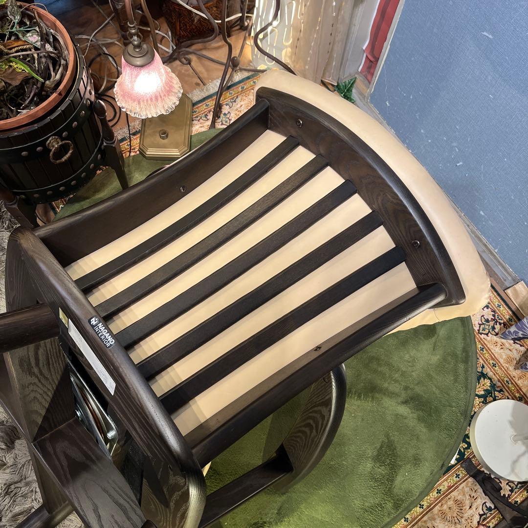 Sale L ２　ナガノ　クラッシックキャスター付　３６０度回転　　アームチェア