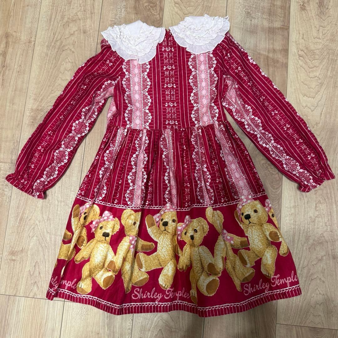 シャーリーテンプル　テディベア　くま　ワンピース　三越伊勢丹限定　赤　120