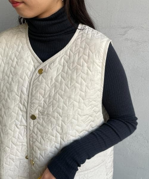 Le glazik キルティングロングベスト 極美品 ル グラジック アイボリー