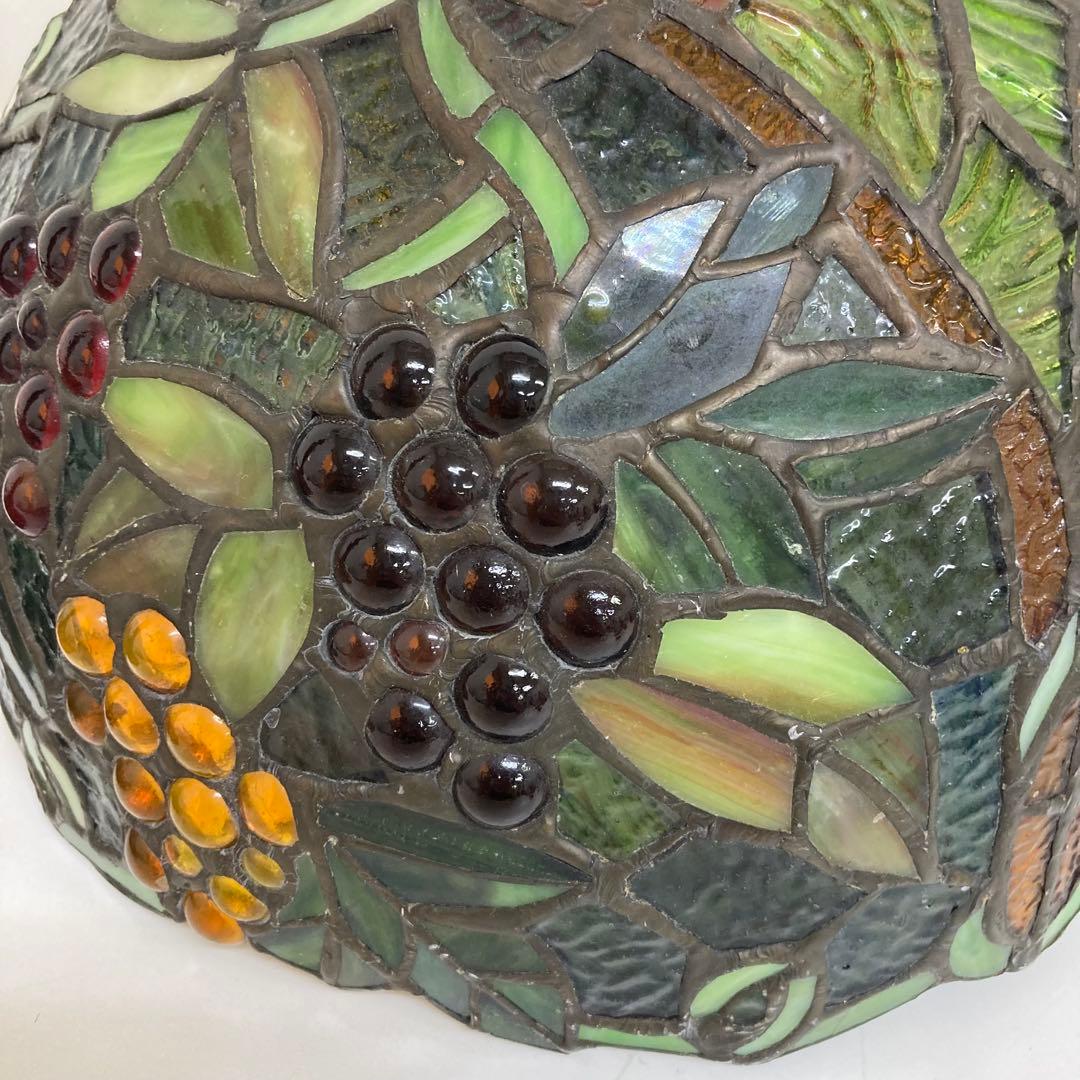 f307-19 ステンドグラスランプ　ぶどう　アンティーク　インテリア