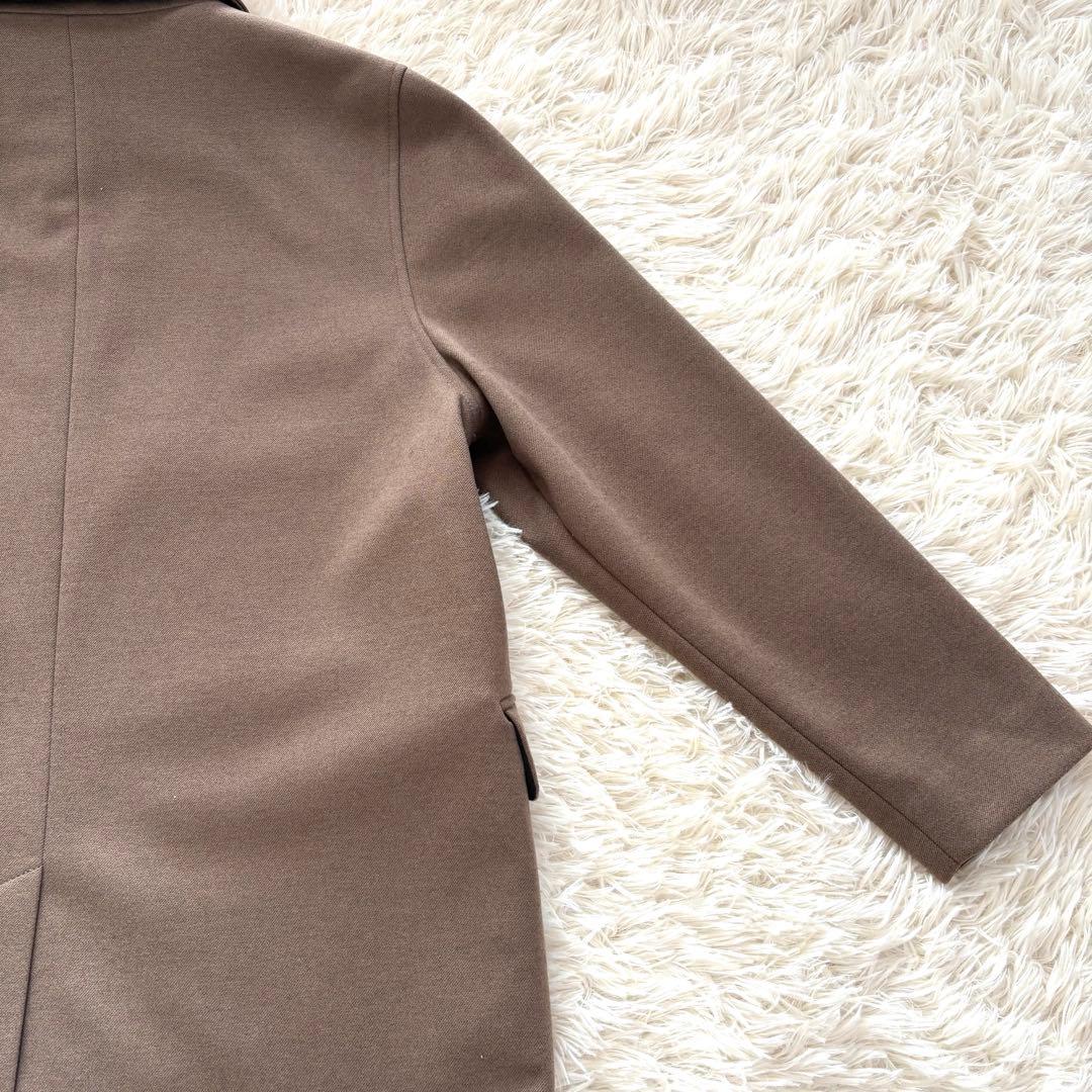 【新品未使用】ステンカラーコート　ブランケットジャージ　モカ